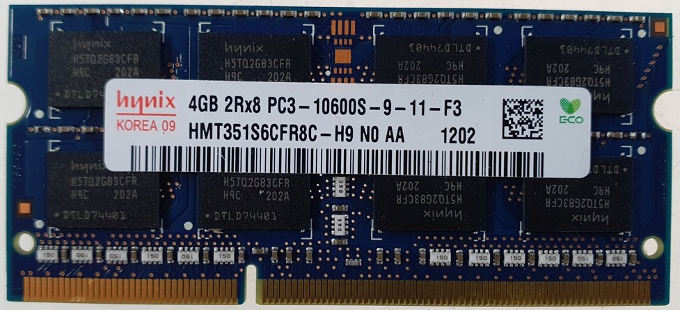 Pamięć RAM SODIMM DDR3 PC3-10600S 4GB Hynix
