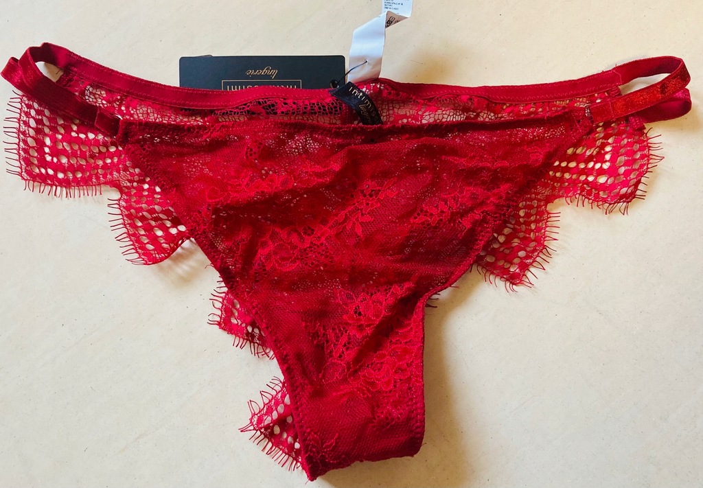 INTIMISSIMI MAJTKI CZERWONE KORONKA L 40