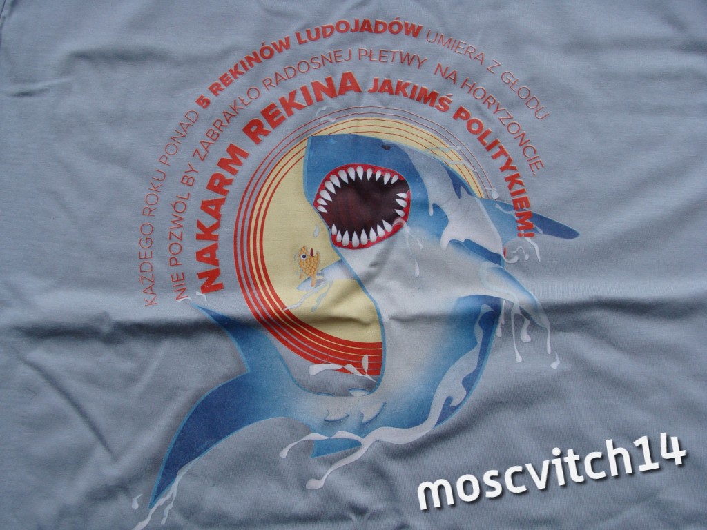 T-shirt „Nakarm rekina politykiem!” Nowy