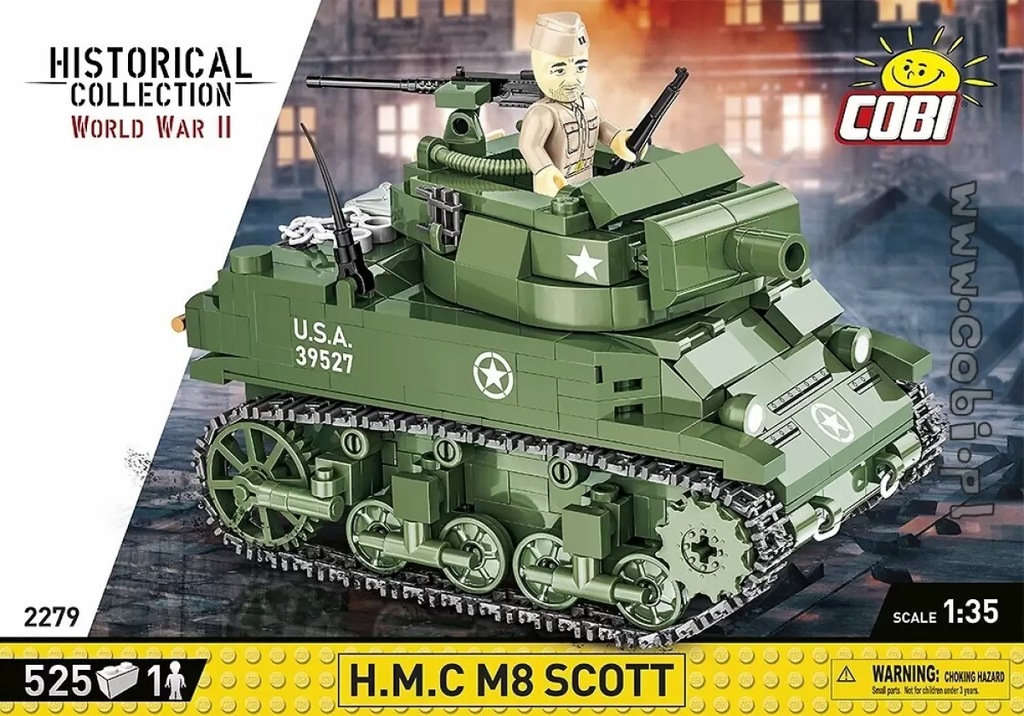 Klocki COBI Historical Collection World War II H.M.C M8 Scott 2279 525 el.