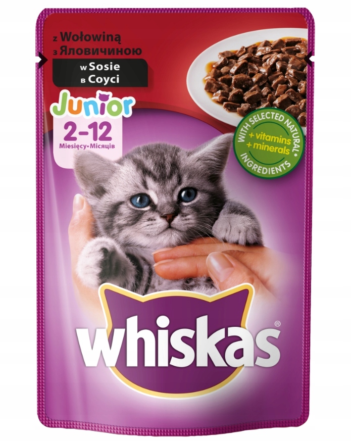 Whiskas saszetka junior wołowina sos 100g 13688841276 oficjalne
