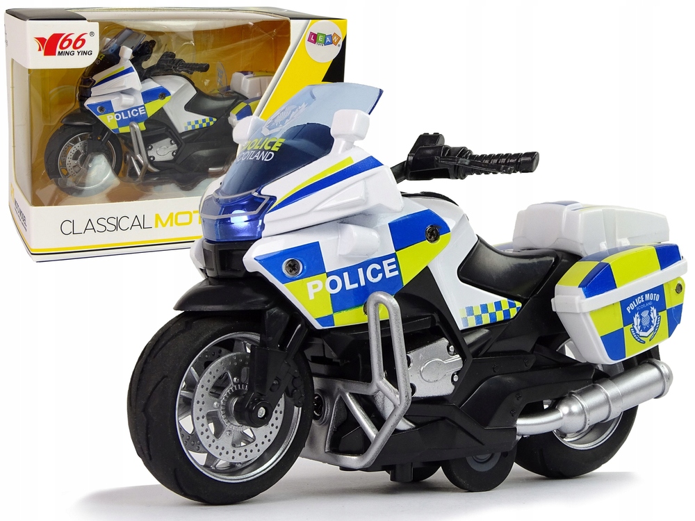 Motocykl Policyjny 1:14 Napęd Pull-Back Dźwięk Świ