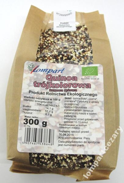 BIO QUINOA TRÓJKOLOROWA 300 G EKOLOGICZNA LOMPART