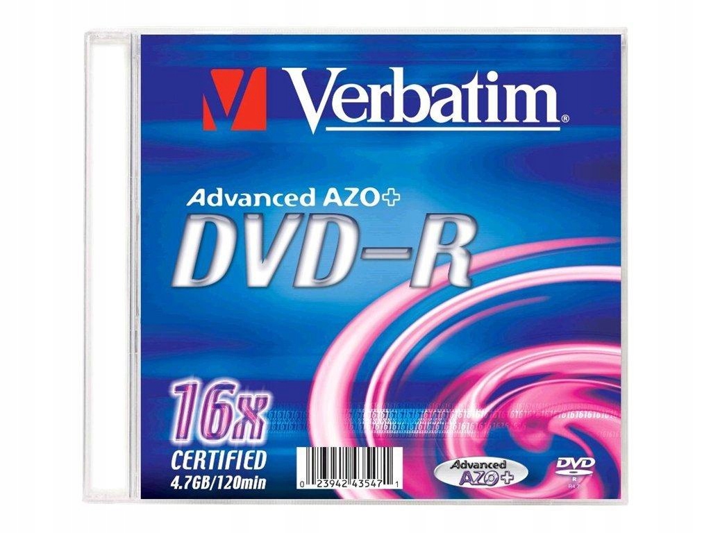 VERBATIM 43547 Verbatim DVD-R slim jewel case 1pc 4.7GB 16x