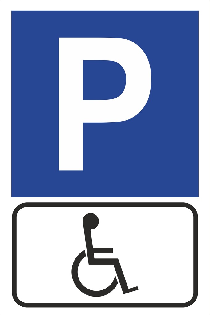 tabliczka znak parking P22 dla inwalidy 27x40 cm