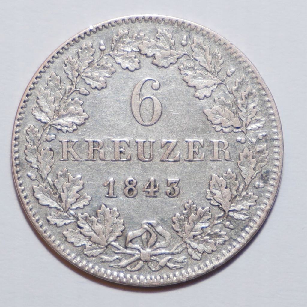 Bawaria 6 krajcarów 1843