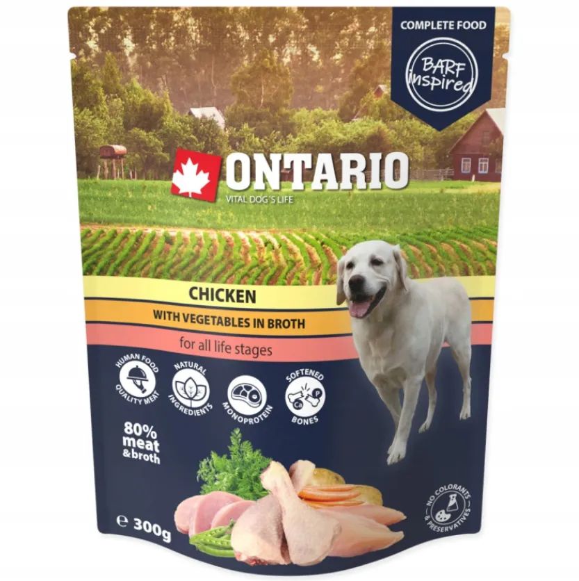 ONTARIO Karma mokra dla psa saszetka KACZKA z WARZYWAMI w rosole 300g
