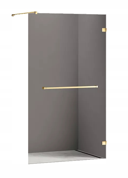 Złota KABINA WALK-IN 140 AVEXA GOLD SHINE reling