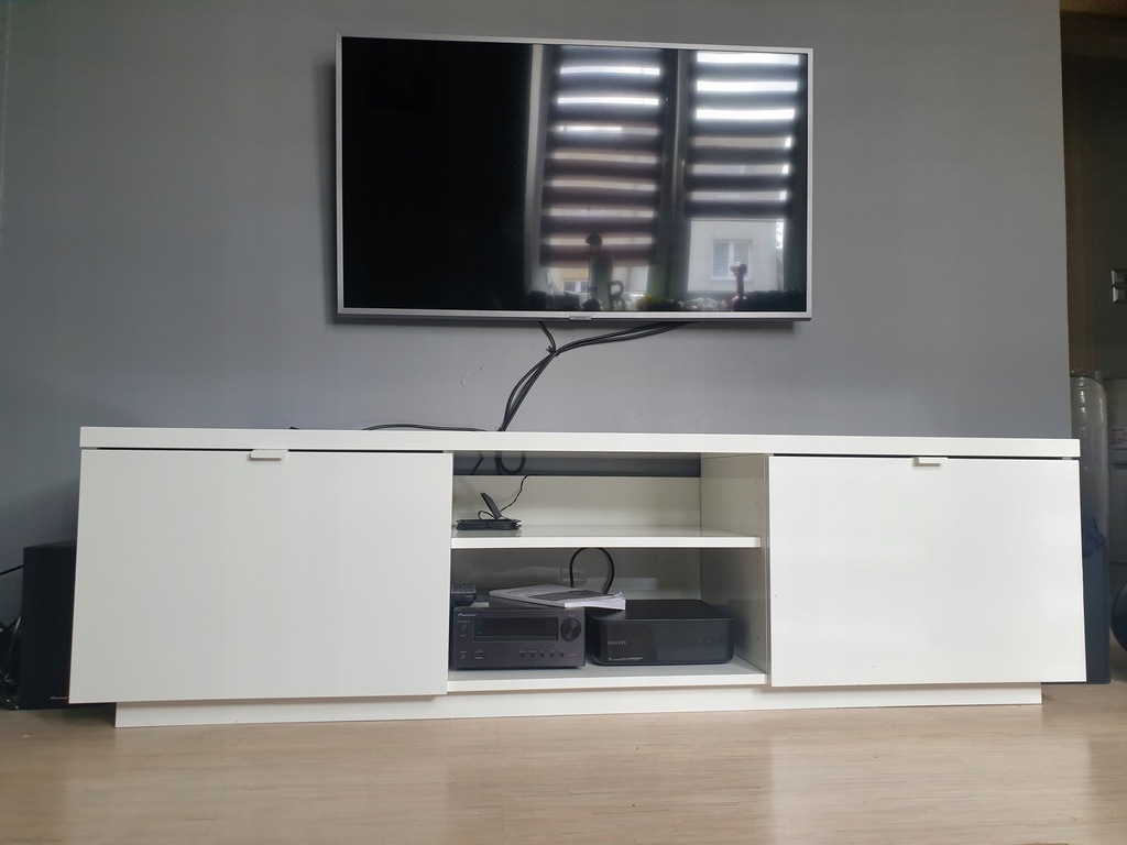 IKEA szafka pod tv BYAS biały połysk stolik rtv
