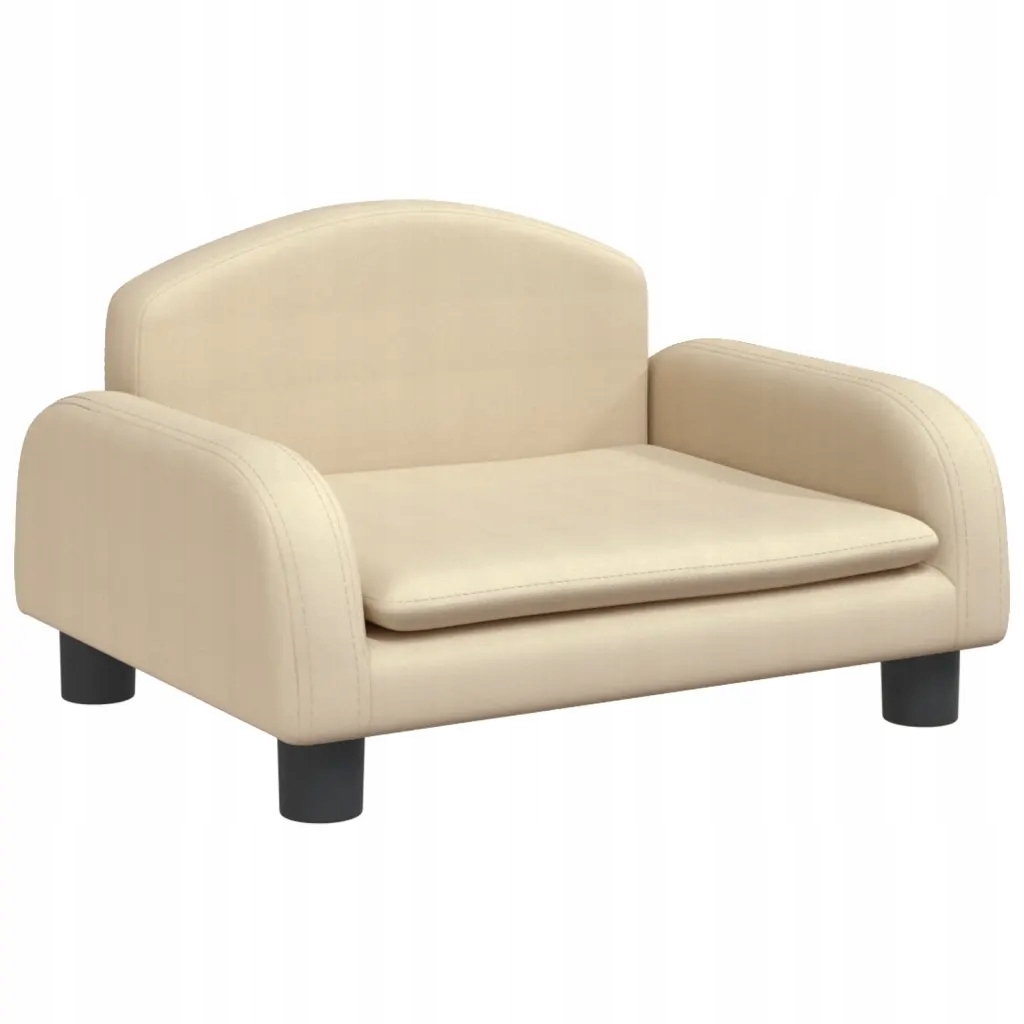 Sofa dla dzieci, kremowa, 50x40x30 cm, obita tkaniną