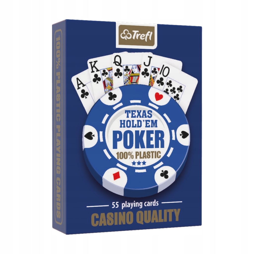 MUDUKO Trefl karty do gry Poker 100% plastik 55szt