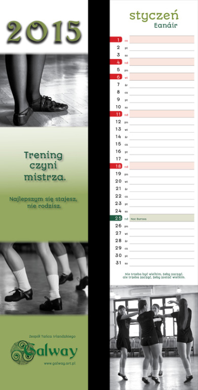 Celtycki kalendarz 2015 z Galway wieloplanszowy