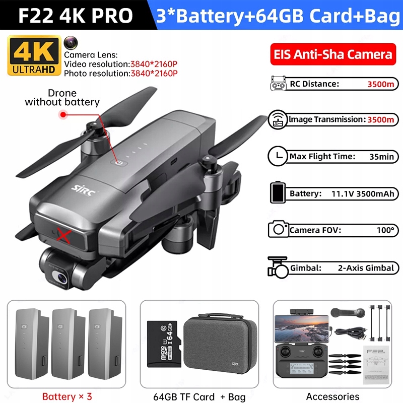 SJRC F22/F22S Pro GPS Drone 4K Professional 2