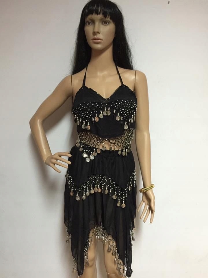 Stroj do tanca Belly Dance kostium czern S/M 318