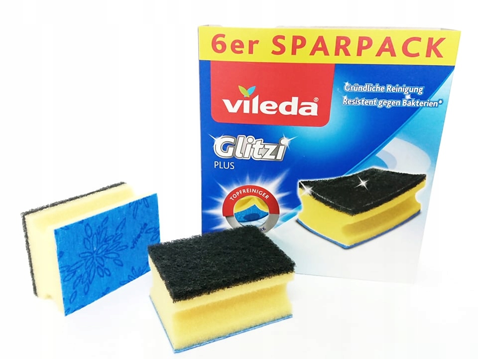 VILEDA GLITZI PLUS GĄBKA ZMYWAK 6 SZT DE