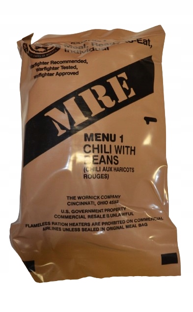 Wojskowa racja żywnościowa USA Army MRE 1 - Chili z fasolą