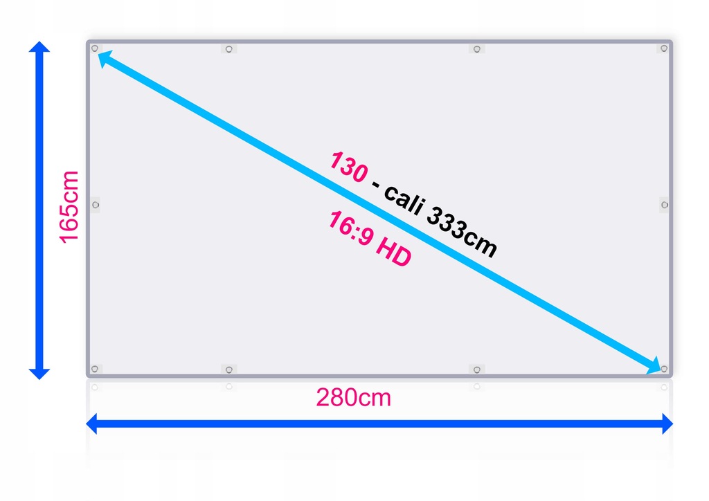 EKRAN PROJEKCYJNY 130" SKŁADANY 16:9 HD