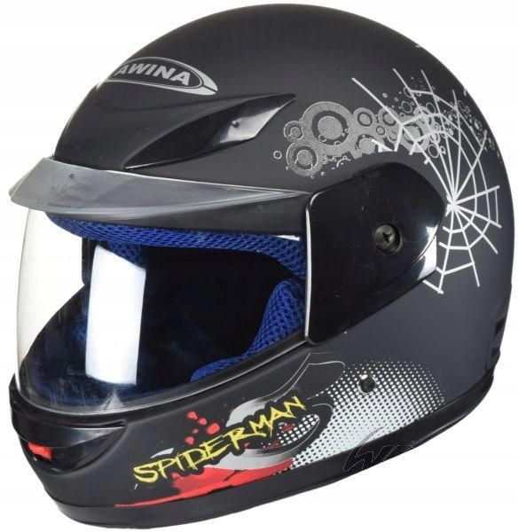 Kask dla dzieci Mini 47-48cm Czarny Spiderman mat