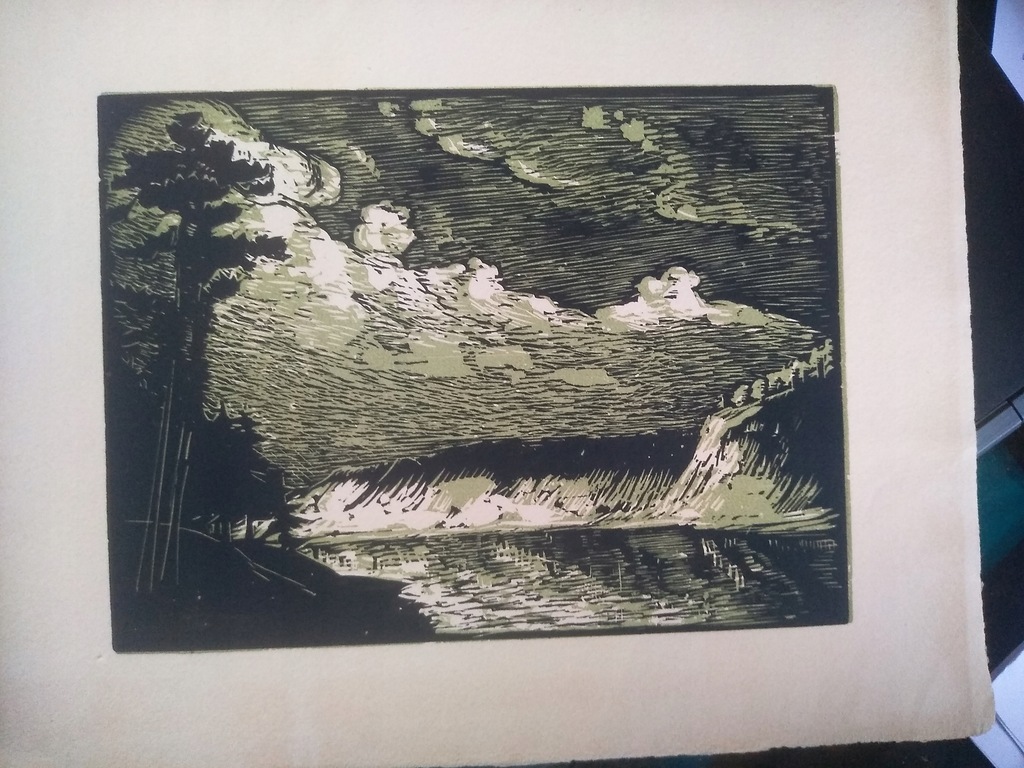 Wilk Ossecki. Drzeworyt. Niemen 1925