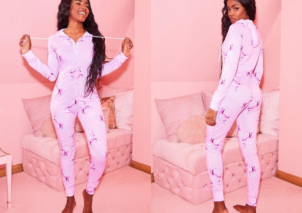 PRETTYLITTLETHING PIŻAMA ONESIE W JEDNOROŻCE XS