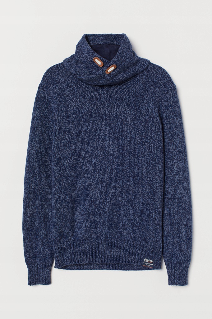 H&M granatowy melanżowy ciepły sweter 158/164