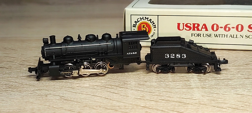 Bachmann Parowóz z Tendrem A.T&S.F 3283 USRA 0-6-0 SWITCHER skala N #N360