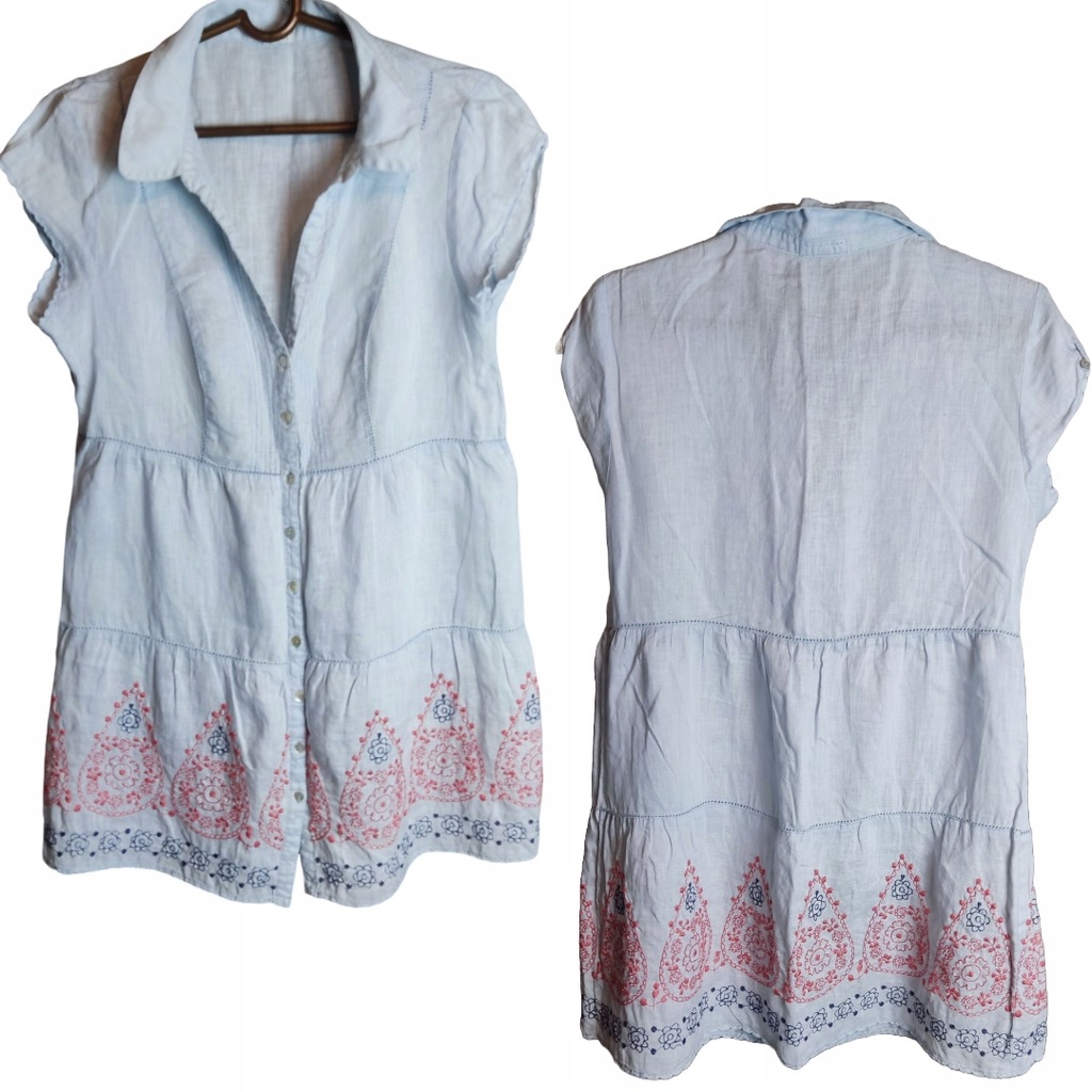 WHITE STUFF lniana 100% letnia sukienka idealna na wakacje/upały