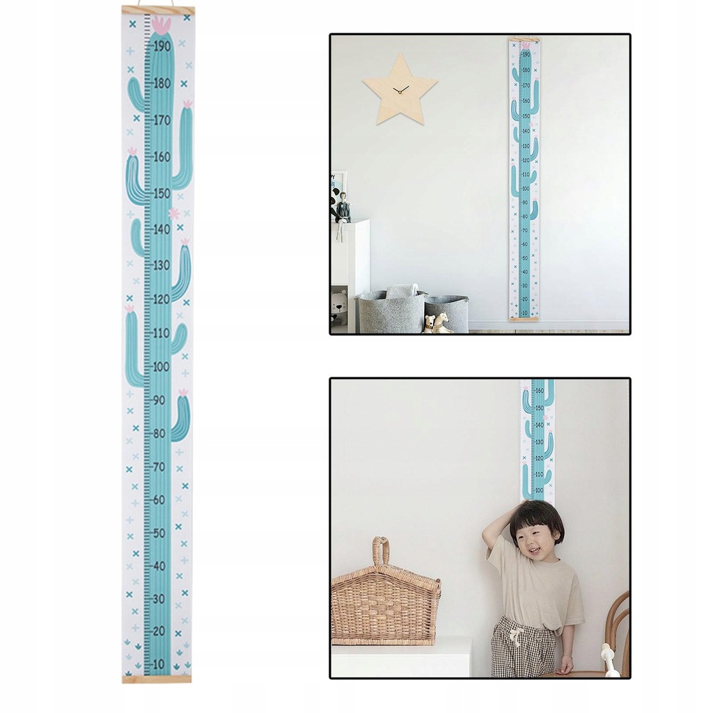 Baby Growth Chart Measurement Scale Lightweight Removable Decorative Cactus