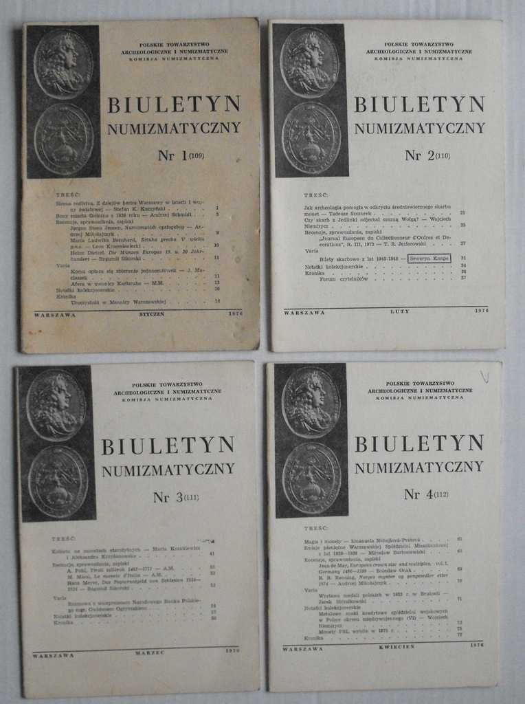Biuletyn Numizmatyczny - 1976 rok - nr. 1, 2, 3, 4