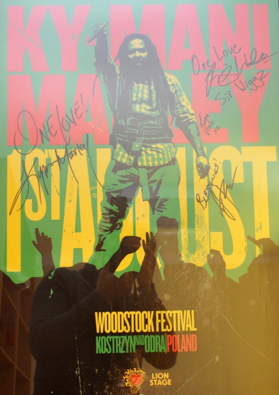 Plakat z koncertu Ky-Mani Marleya  Woodstock 2014