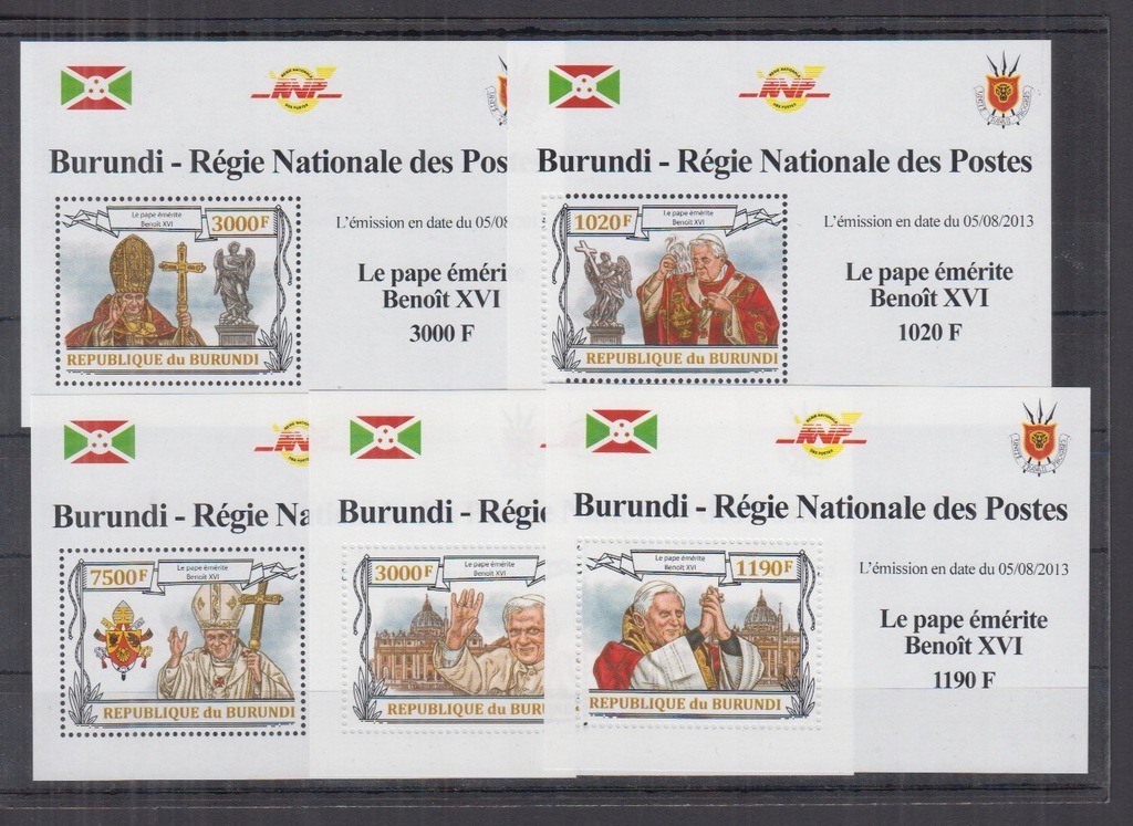 E46. MNH Burundi Religia Papież Bento XVI