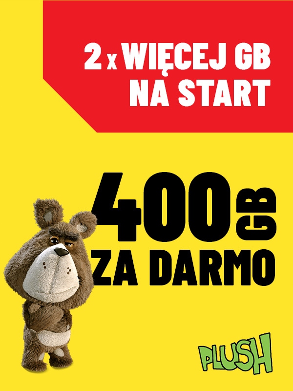 5x Starter Plush na kartę 5zł 400GB za darmo