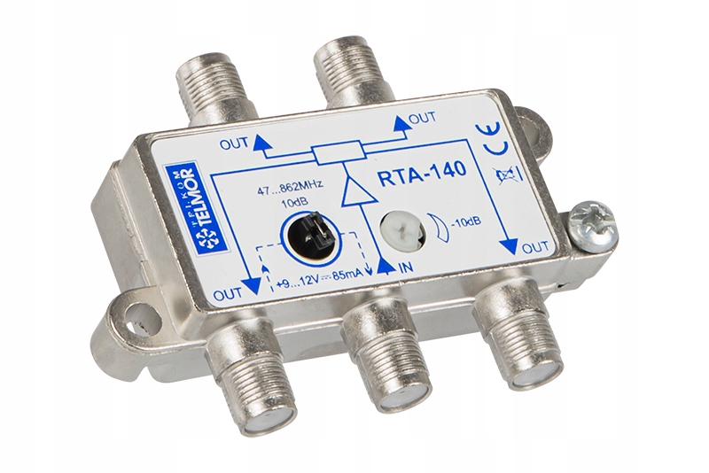 Rozgałęźnik aktywny na 4 TV Telmor RTA140 DVB-T