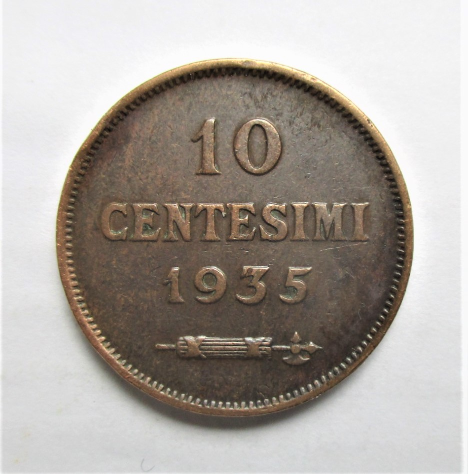 10 Centesimi 1935 r. San Marino