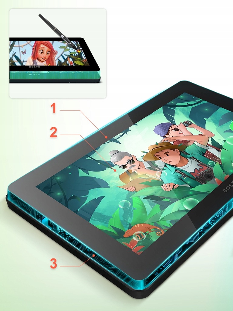 Купить Графический планшет для компьютера BOSTO 12HD с пером: отзывы ...