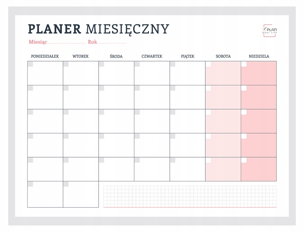 PLANER MAGNETYCZNY MIESIĘCZNY 40X30 Z MARKEREM