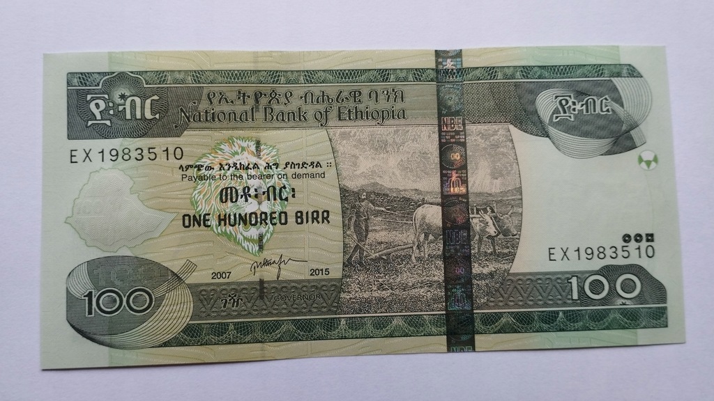 100 birr Etiopia 2015 UNC