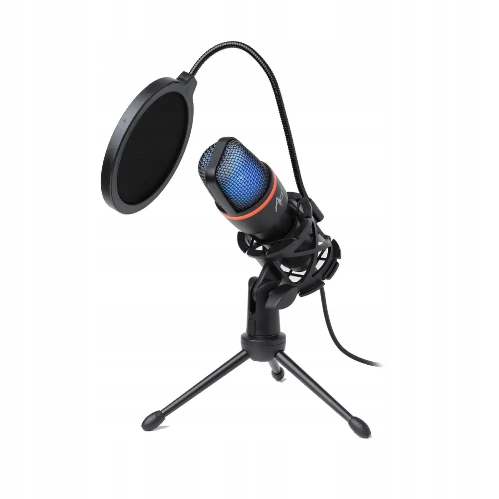 ART mikrofon pojemnościowy z membraną stojący podświetlany tripod AC-02 cza