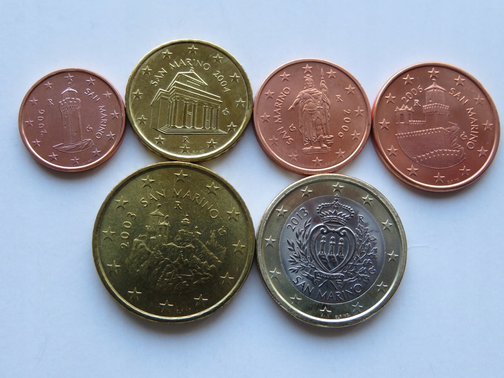 San Marino - Zestaw 6 monet