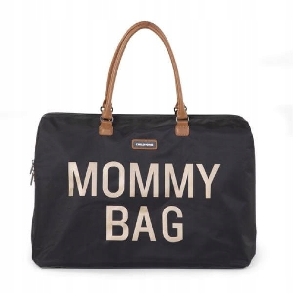 MOMMY BAG CHILDHOME TORBA PODRÓŻNA CZARNO-ZŁOTA EC