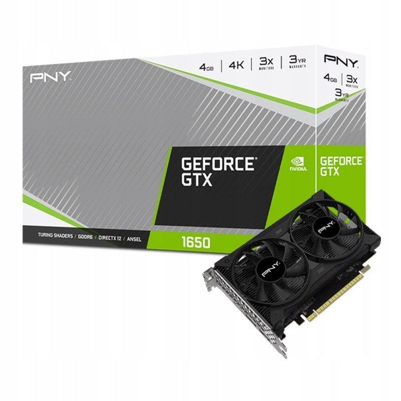 Купить Видеокарта PNY GeForce GTX1650 4 ГБ с двумя вентиляторами: отзывы, фото, характеристики в интерне-магазине Aredi.ru