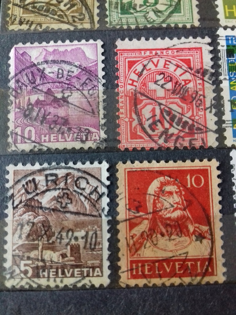 ZNACZKI POCZTOWE XIX / XX w. HELVETIA LOT 37 SZTUK
