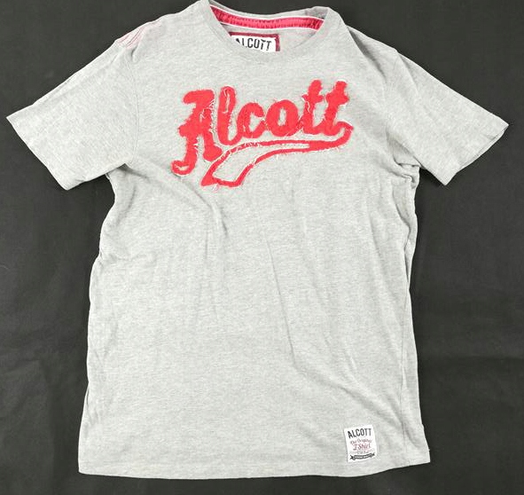 3830 ALCOTT szary logowany t-shirt M