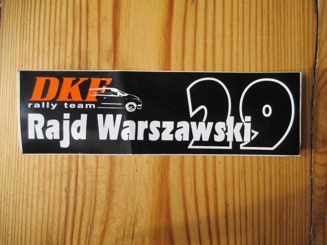 NAKLEJKA DKF RAJD WARSZAWSKI 29 RALLY TEAM