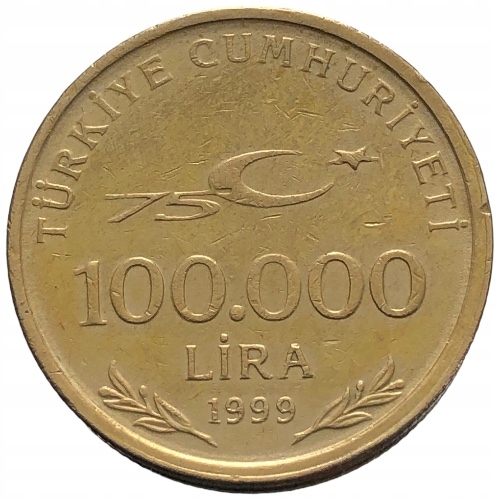 66731. Turcja, 100 000 lir, 1999r.