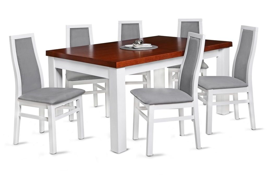 stół 140x90 rozkładany do 340cm GIGANT +6 krzeseł