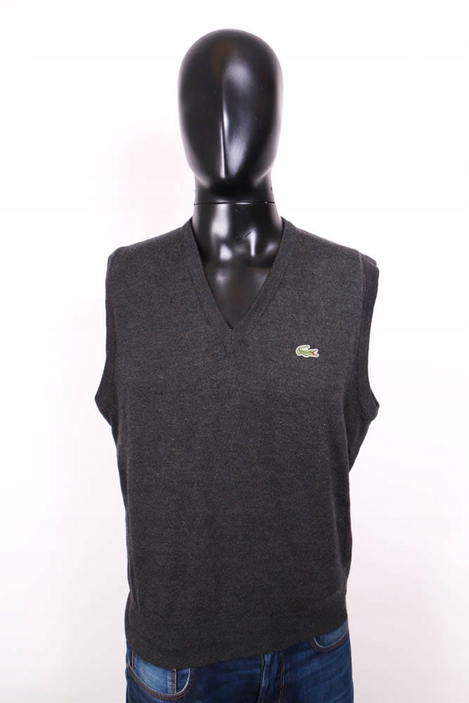 Lacoste Kamizelka Meska V-Neck Vintage Szara roz L