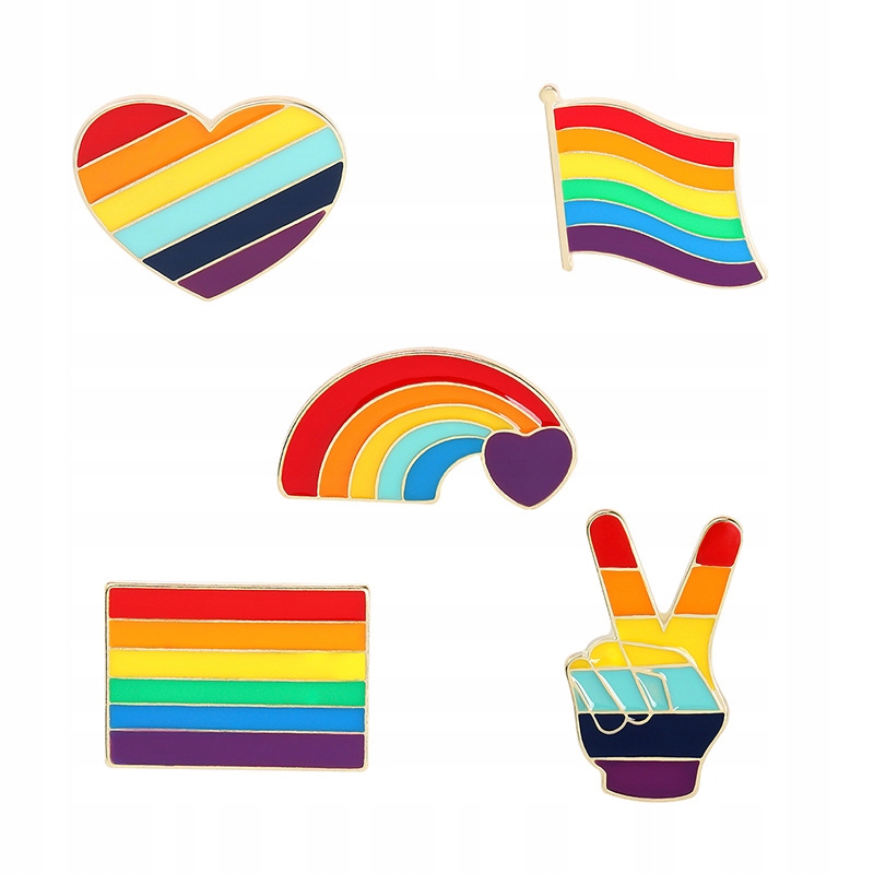 PINETS przypinka tęczowa mix Miłość LGBT 8SZT