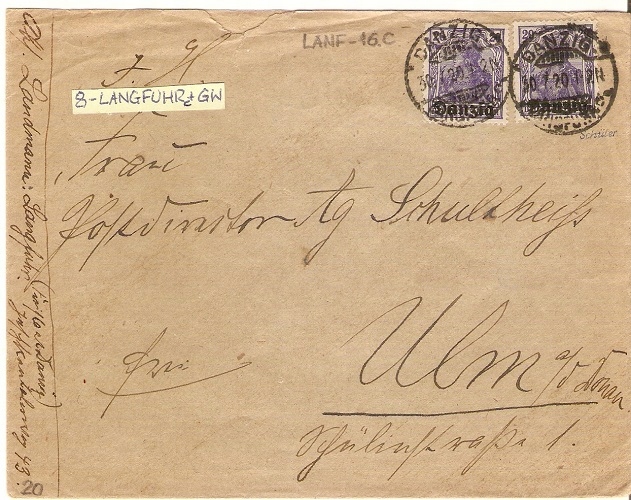 Danzig M8 - stempel LANGFUHR c - gwarancja