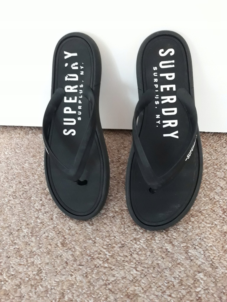 SUPERDRY JAPONKI FLIP-FLOPY MĘSKIE CZARNE R.39,5